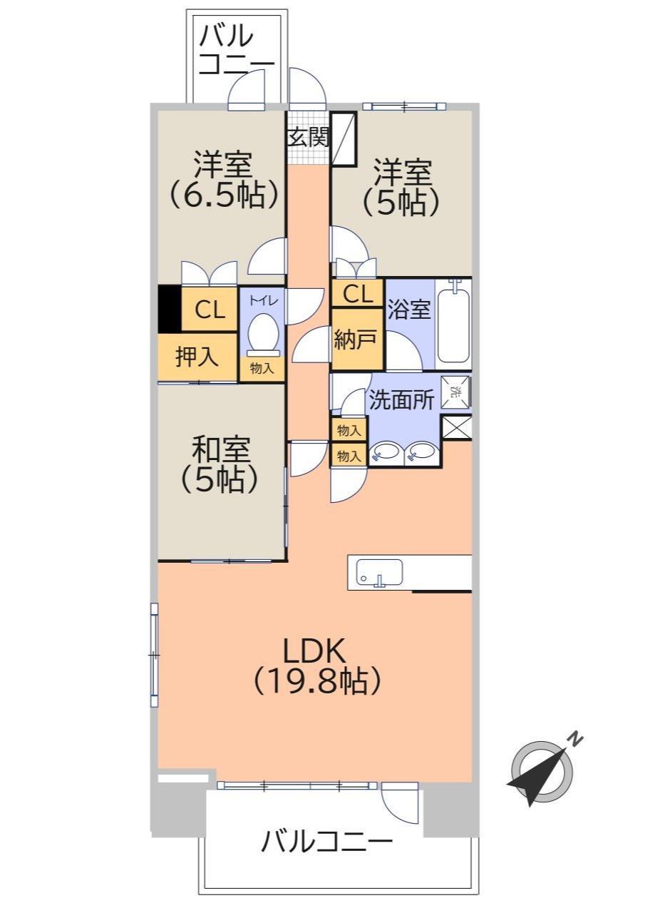 アデニウム新小岩(3LDK/4階)の間取り写真