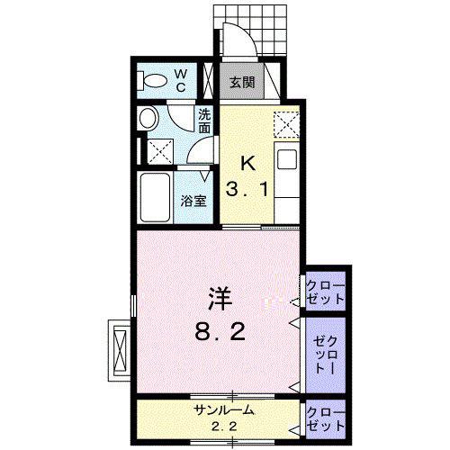 エクセレント リーノ(1K/1階)の間取り写真