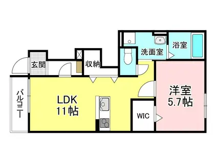 SUNNY HOME(1LDK/1階)の間取り写真