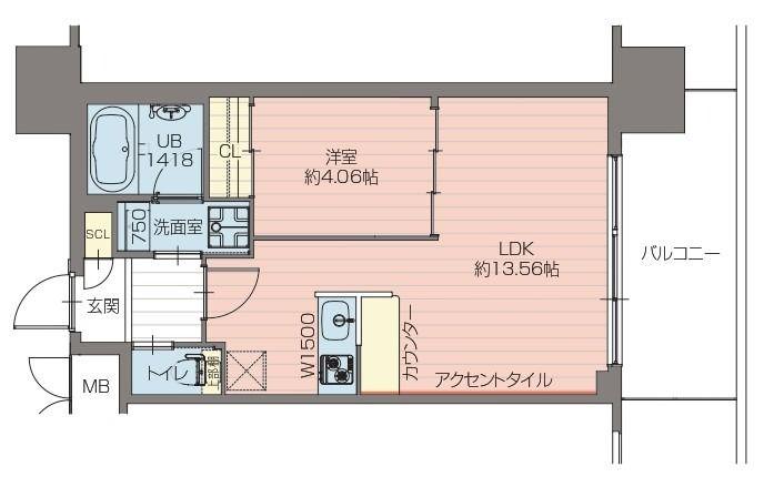 プレジオ弁天町(1LDK/8階)の間取り写真