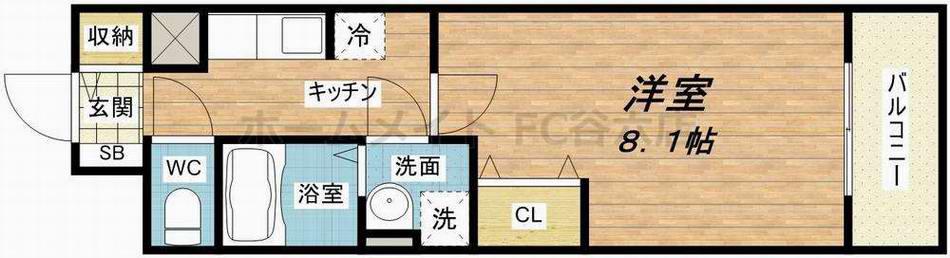 レジデンス 堀江西(1K/7階)の間取り写真