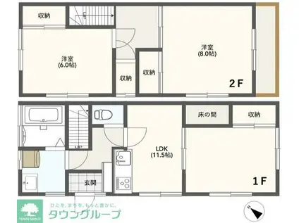 モリハウス戸建(2LDK/1階)の間取り写真