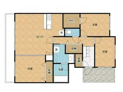 フォレストコート(3LDK/1階)の間取り写真