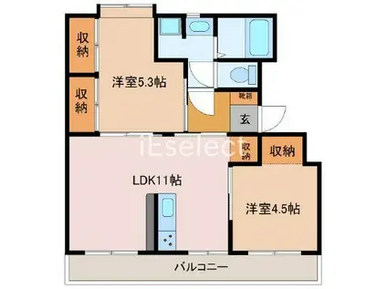 ドリーム佐倉 II(2LDK/2階)の間取り写真