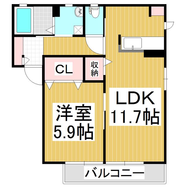 ビオ・ガーデン C(1LDK/2階)の間取り写真