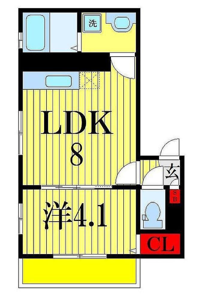 ベラーノ津田沼(1LDK/3階)の間取り写真