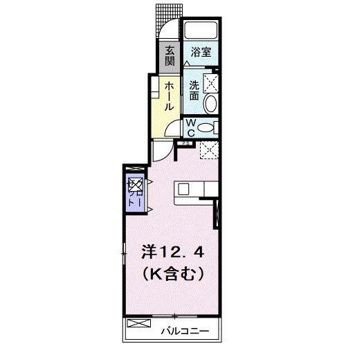 サンリットハウスIII(ワンルーム/1階)の間取り写真