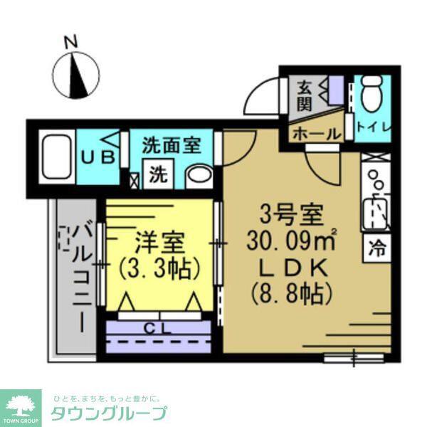 ルアナメゾン馬橋01(1LDK/1階)の間取り写真