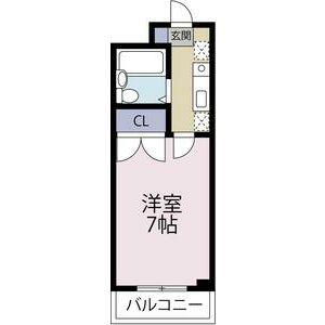 パラシオ萩丘(1K/3階)の間取り写真