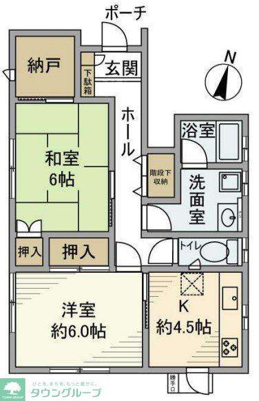 三橋戸建(2K/1階)の間取り写真