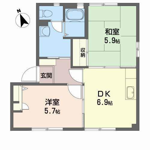 シャーメゾンKATO・I(2DK/1階)の間取り写真
