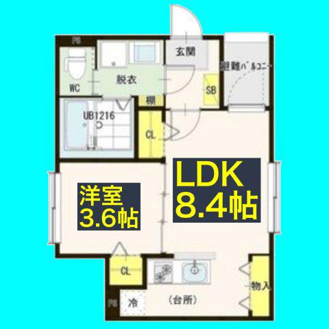 WILLS II(1LDK/1階)の間取り写真