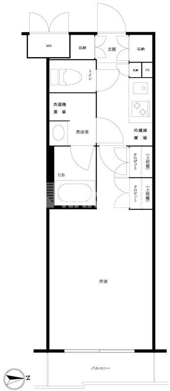 ルーブル三軒茶屋伍番館(1K/1階)の間取り写真