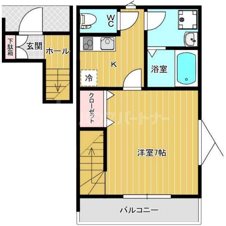 ルアナリンク(1K/2階)の間取り写真