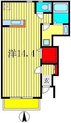 フレメゾン白石(ワンルーム/1階)の間取り写真