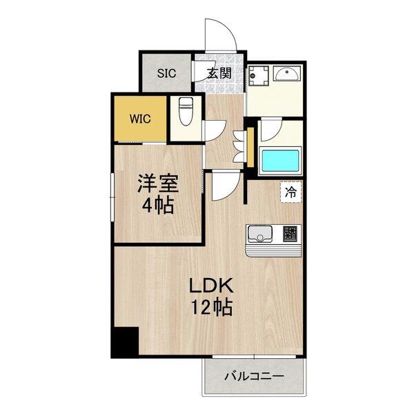 LEGALANDプラス難波南(1LDK/10階)の間取り写真