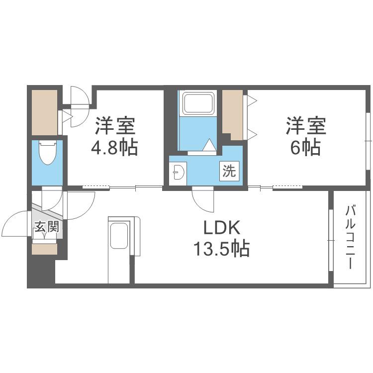 IL LEONE(2LDK/3階)の間取り写真