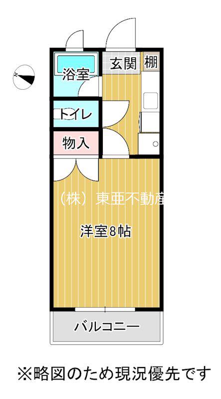 プラージュ桜公園(1K/3階)の間取り写真