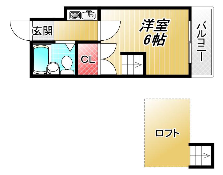 レオパレス花園第3(1K/2階)の間取り写真