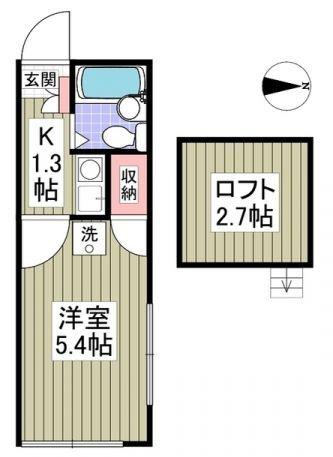 モアーズ上大岡(1K/1階)の間取り写真