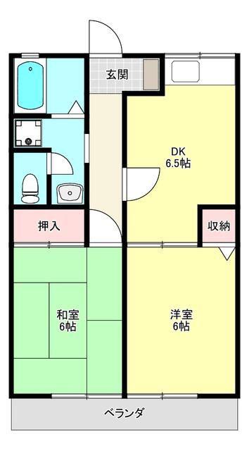 ソフィア湘南(2DK/1階)の間取り写真