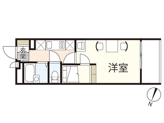 レオパレス東蟹屋(1K/1階)の間取り写真