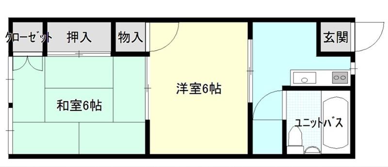 フラワーハイツ(2K/2階)の間取り写真
