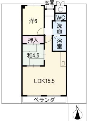 プライムハウス(2LDK/2階)の間取り写真