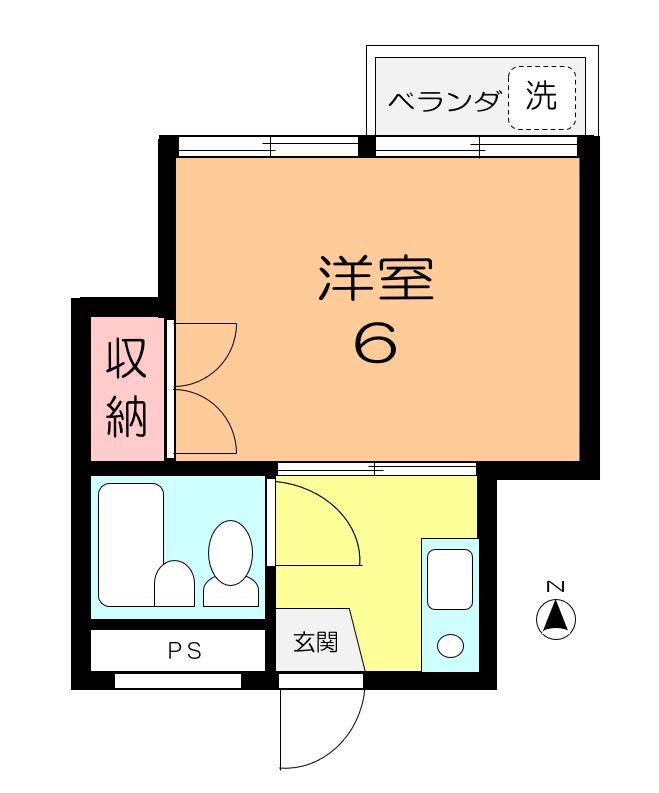 益谷ハイツ(1K/3階)の間取り写真