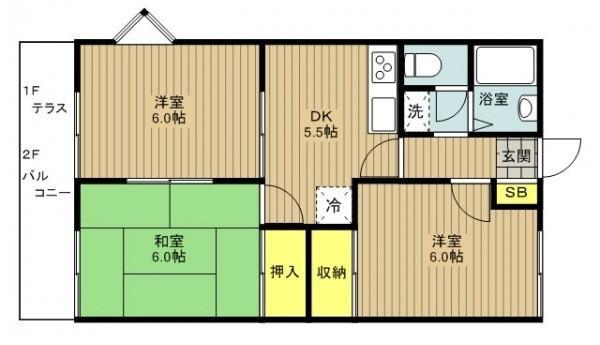 グランハイム大塚(3DK/1階)の間取り写真