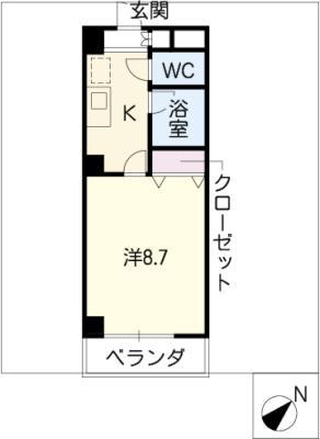 ルミエール青山III(1K/7階)の間取り写真