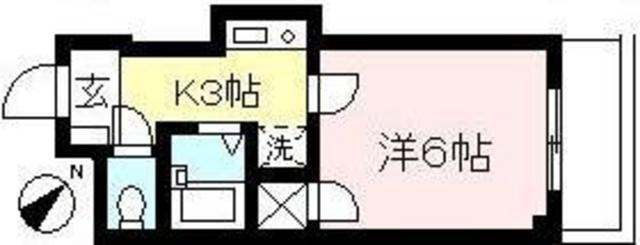 プロスペリテ向ヶ丘(1K/4階)の間取り写真