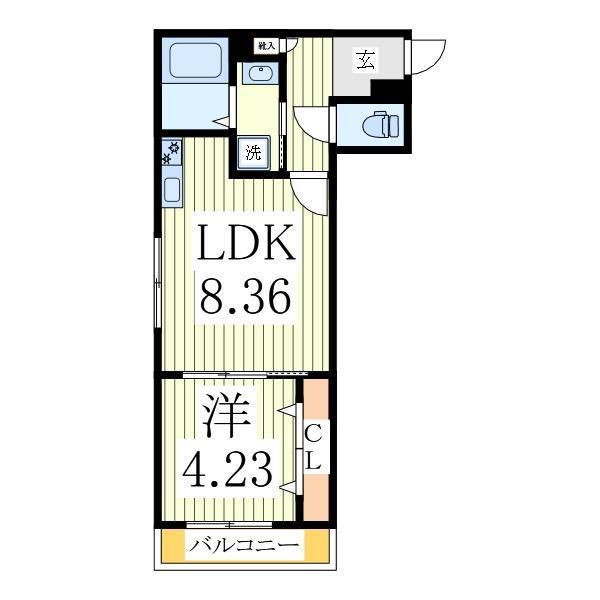 RIZE柏たなかI(1LDK/3階)の間取り写真