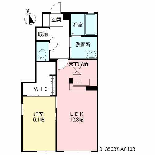 エバーグリーン汐見(1LDK/1階)の間取り写真