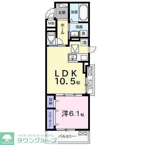 ルポン ボヌール(1LDK/1階)の間取り写真