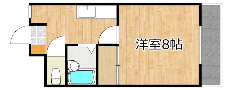 サンライズ日本(1K/3階)の間取り写真