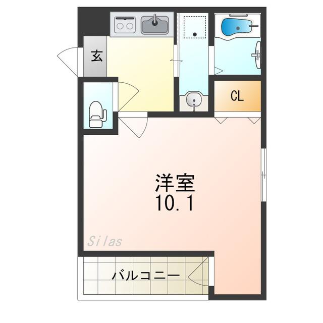 フジパレス堺浅香(1K/1階)の間取り写真