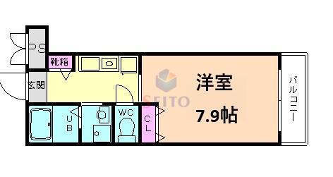 ROYALQUEENSPARK江坂(1K/8階)の間取り写真