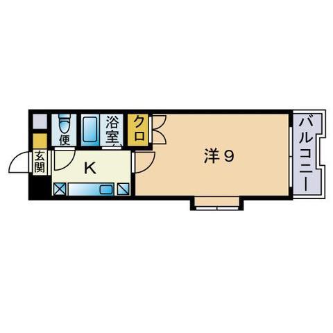 キャッスル城西(1K/7階)の間取り写真