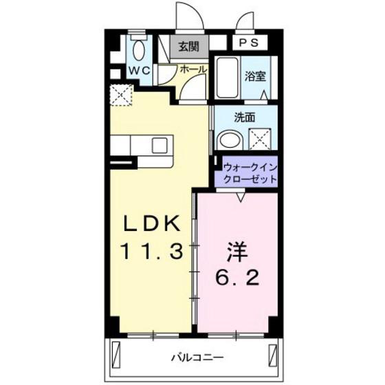 OHANA(1LDK/4階)の間取り写真