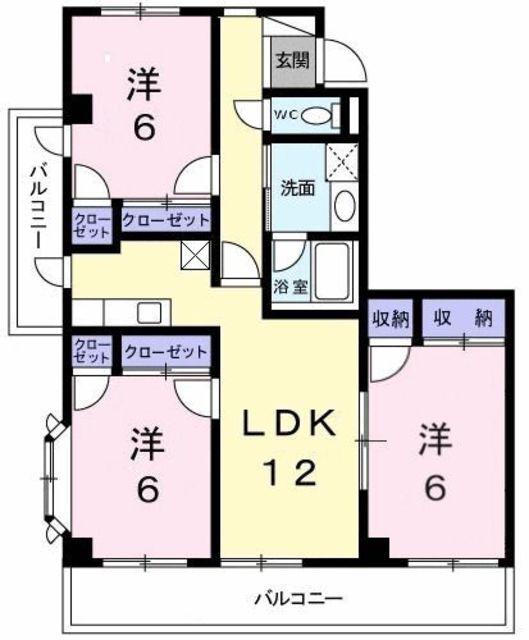 アピタシオンノーブル(3LDK/2階)の間取り写真