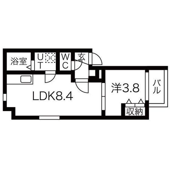 LA VITA二日市駅前IV(1LDK/1階)の間取り写真