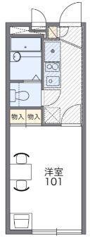 レオパレスひだまり(1K/1階)の間取り写真