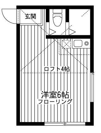 星川アルキメデス(ワンルーム/2階)の間取り写真