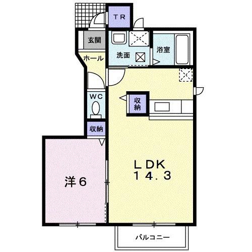 スカイピア文京1E棟(1LDK/1階)の間取り写真