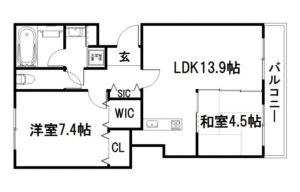 かぐら坂荘(2LDK/3階)の間取り写真