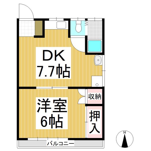 祥和オフィス(1DK/2階)の間取り写真