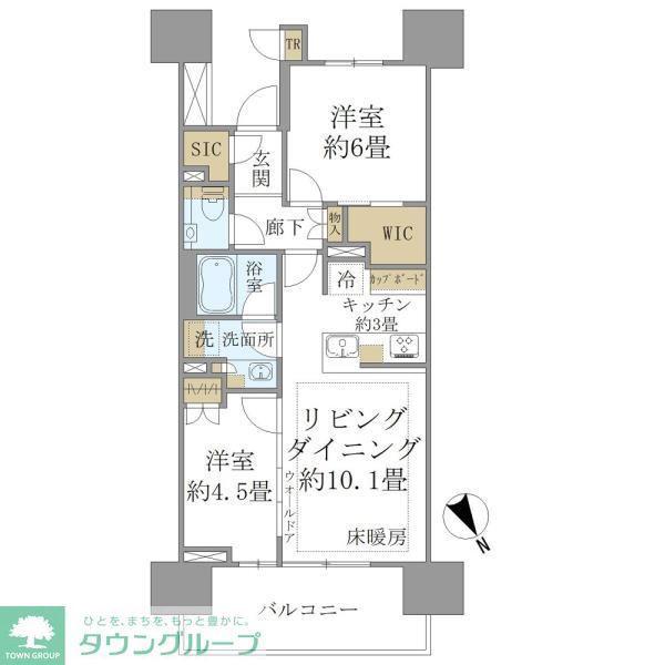 ザ・ガーデンテラス目黒(2LDK/12階)の間取り写真