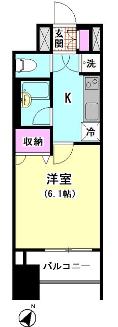 東京蒲田SQUARE TOWER(1K/3階)の間取り写真