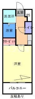 アスティムII(1K/2階)の間取り写真